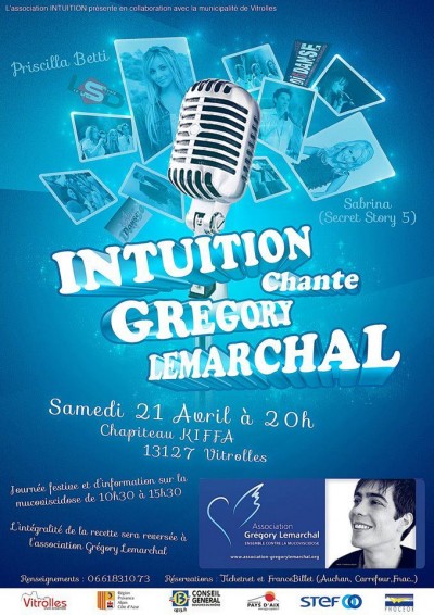 Priscilla Betti &agrave; Vitrolles pour l'Association Gr&eacute;gory Lemarchal