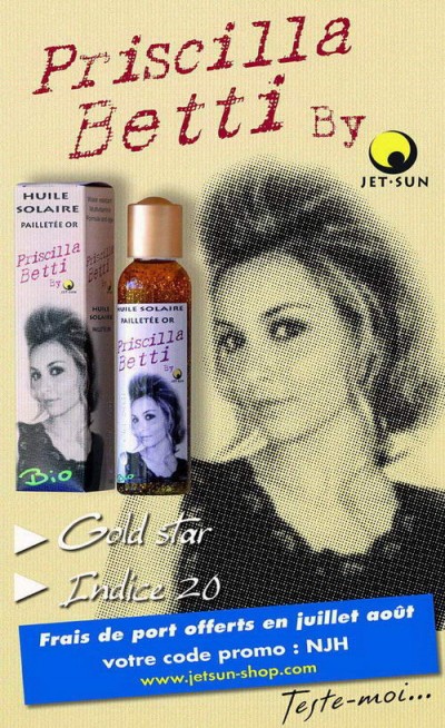 L'huile solaire de Priscilla en vente maintenant !