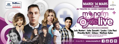 Priscilla Betti &agrave; Lille pour le grand concert Mona FM